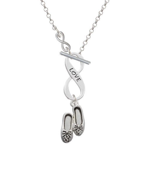 Ballet Slippers To Infinity Love Toggle Necklace