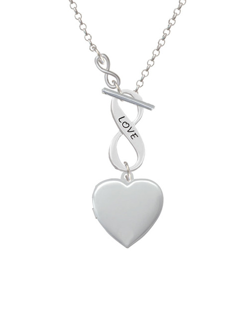 Heart Locket To Infinity Love Toggle Necklace