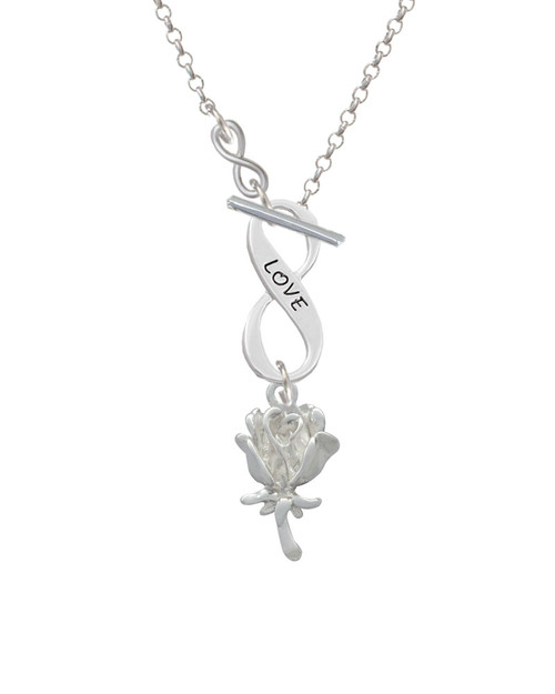 Antiqued Rose To Infinity Love Toggle Necklace