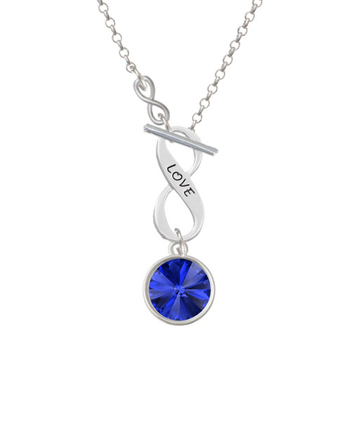 12mm Crystal Rivoli - Blue To Infinity Love Toggle Necklace