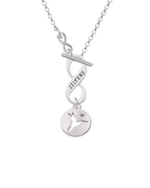 Hummingbird Disc To Infinity Sisters Toggle Necklace