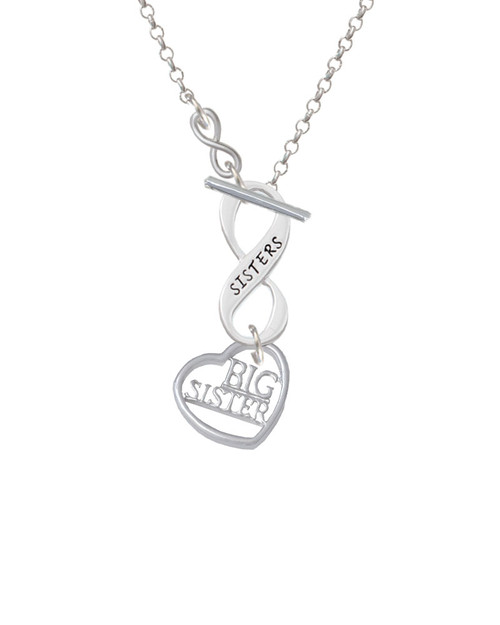 Big Sister in Open Heart - 5/8'' To Infinity Sisters Toggle Necklace