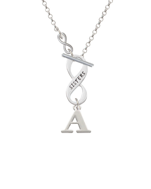 Large Initial - A - To Infinity Sisters Toggle Necklace