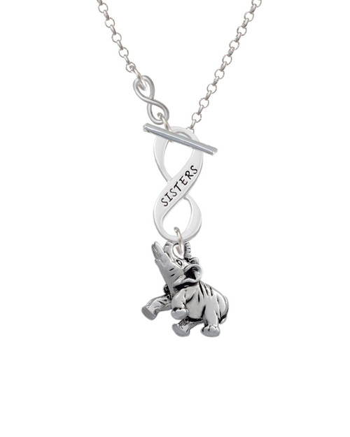 Elephant To Infinity Sisters Toggle Necklace