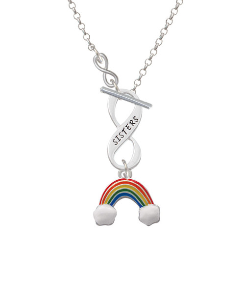 Rainbow To Infinity Sisters Toggle Necklace