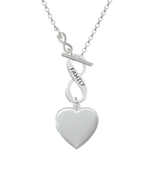 Heart Locket To Infinity Family Toggle Necklace