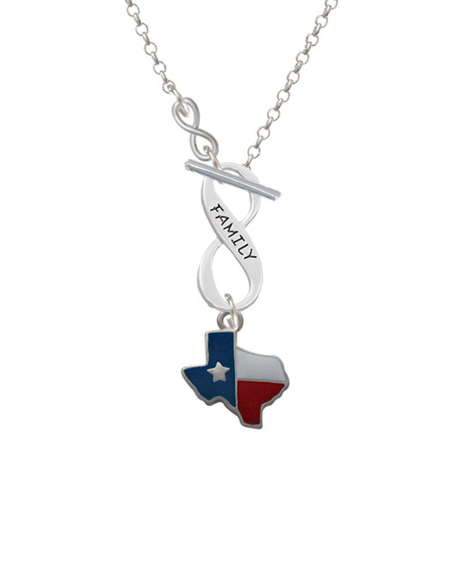 Enamel Lone Star Texas To Infinity Family Toggle Necklace