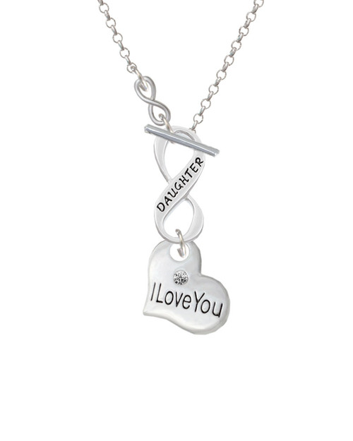 Large I Love You Heart To Infinity Daughter Toggle Necklace