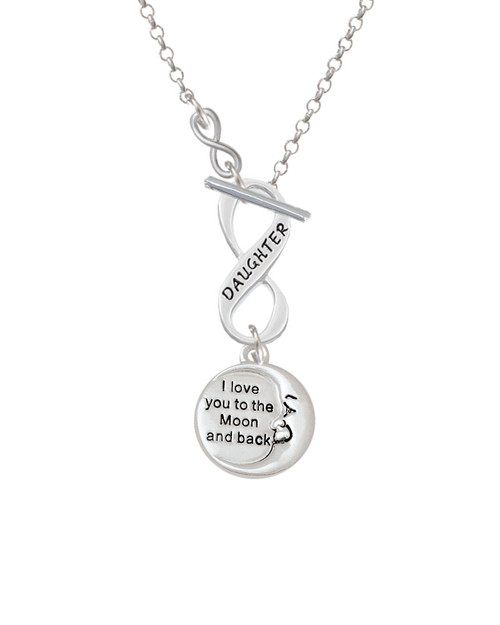 I Love You to the Moon and Back To Infinity Daughter Toggle Necklace