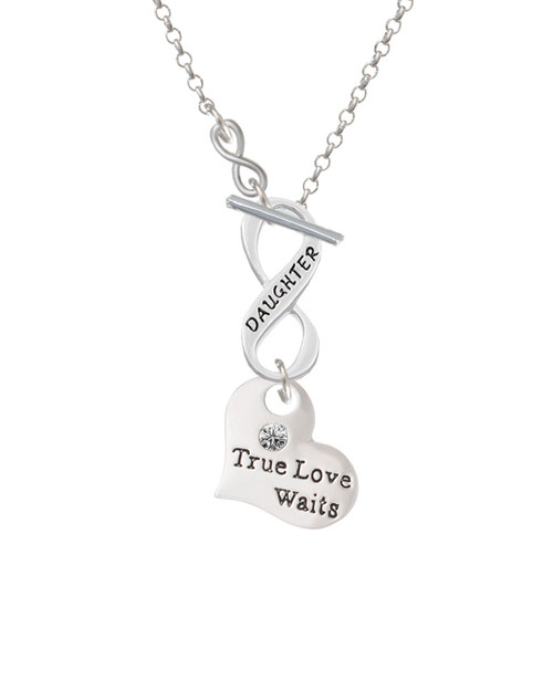 Large True Love Waits Heart To Infinity Daughter Toggle Necklace