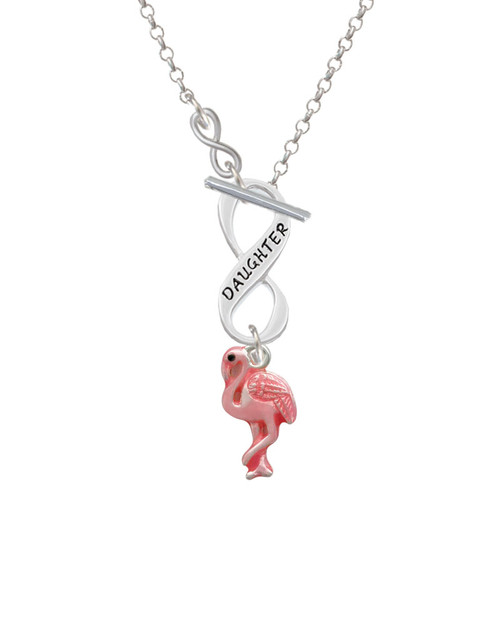 Hot Pink Flamingo To Infinity Daughter Toggle Necklace