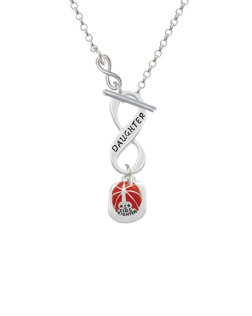 Red Enamel Firefighter Helmet To Infinity Daughter Toggle Necklace