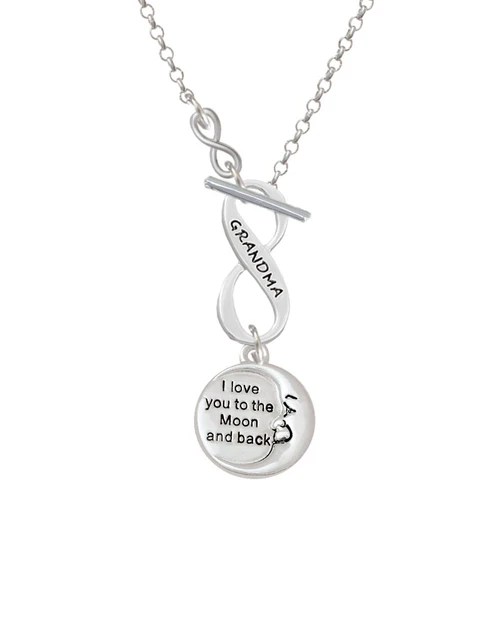 I Love You to the Moon and Back To Infinity Grandma Toggle Necklace