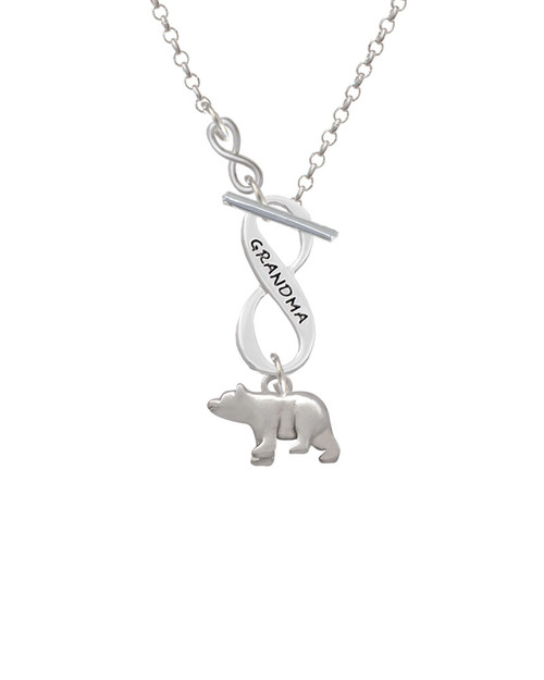 3-D Bear To Infinity Grandma Toggle Necklace