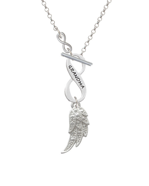 Textured Wing To Infinity Grandma Toggle Necklace