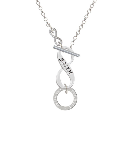 Psalm 23:1 Eternity Ring To Infinity Faith Toggle Necklace