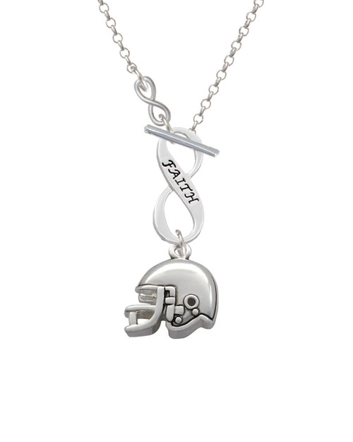 Football Helmet To Infinity Faith Toggle Necklace