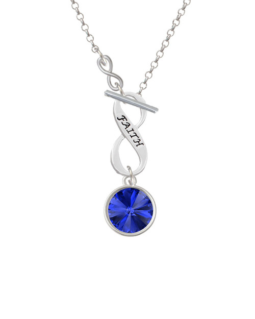12mm Crystal Rivoli - Blue To Infinity Faith Toggle Necklace
