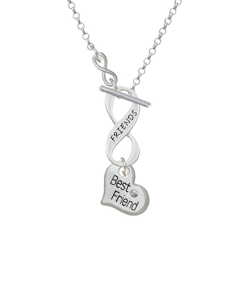 Small ''Best Friend'' Heart To Infinity Friends Toggle Necklace