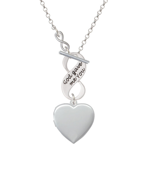 Heart Locket To Infinity God Gave Me You Toggle Necklace