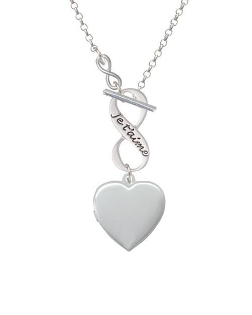 Heart Locket To Infinity Je t'aime Toggle Necklace
