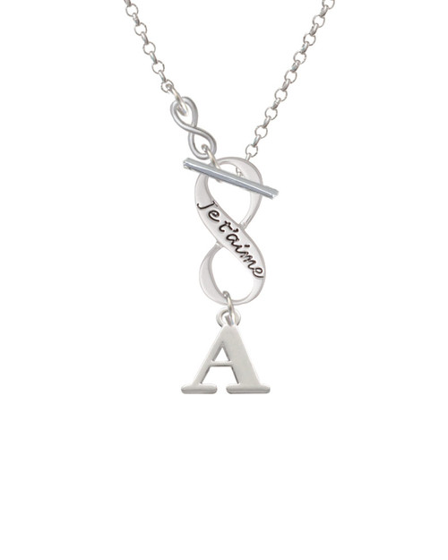 Large Initial - A - To Infinity Je t'aime Toggle Necklace
