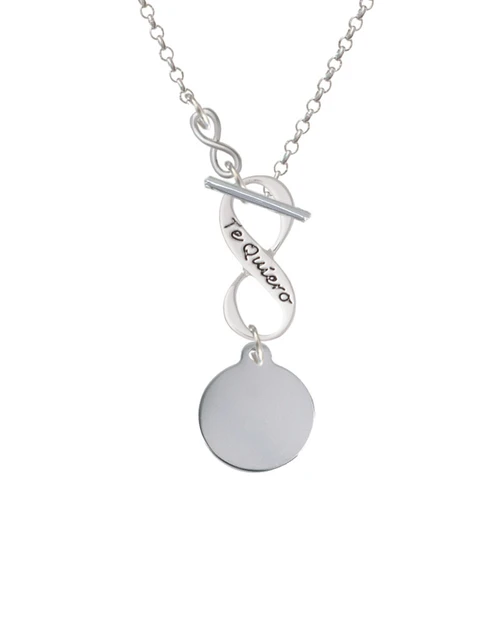 Stainless Steel Disc To Infinity Te Quiero Toggle Necklace