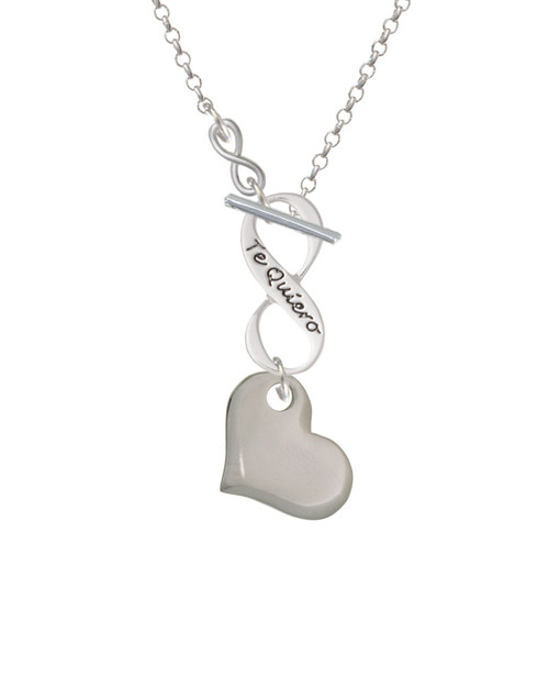 Stainless Steel Heart To Infinity Te Quiero Toggle Necklace