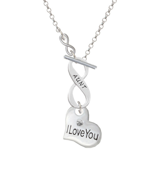Large I Love You Heart To Infinity Aunt Toggle Necklace