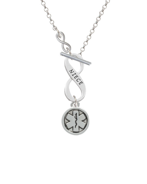 Round EMT Star of Life To Infinity Niece Toggle Necklace