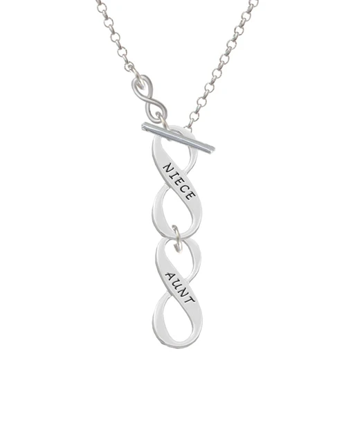 Aunt Infinity Sign To Infinity Niece Toggle Necklace