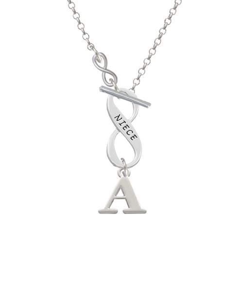 Large Initial - A - To Infinity Niece Toggle Necklace