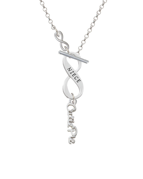 Small Cutie Pie Script To Infinity Niece Toggle Necklace