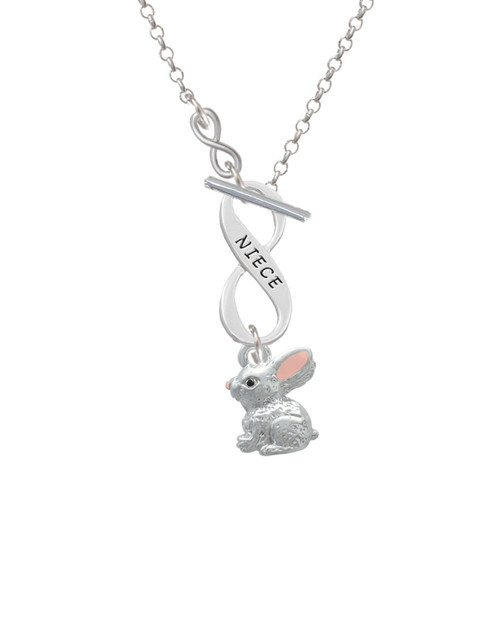3-D Bunny To Infinity Niece Toggle Necklace