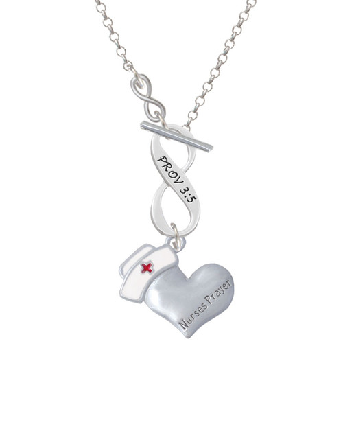 Nurse's Prayer Heart - Lord Guide To Infinity Proverbs 3:5 Toggle Necklace