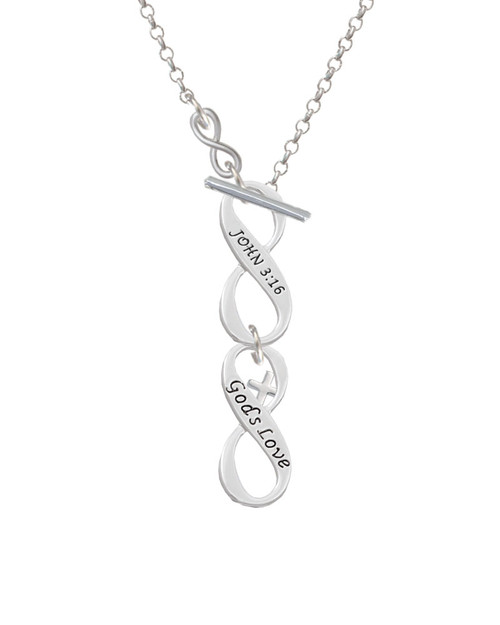 God's Love Infinity Sign To Infinity John 3:16 Toggle Necklace