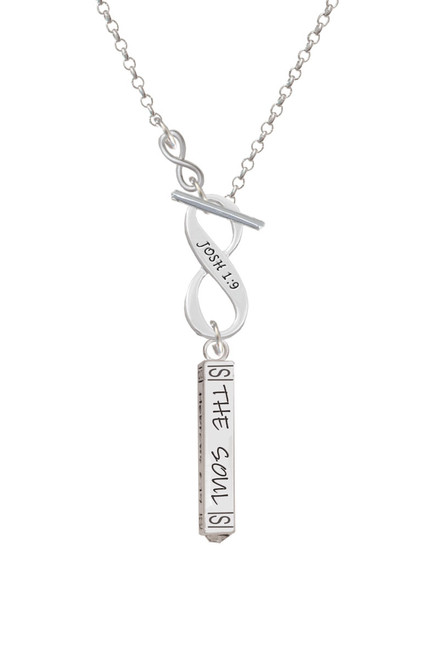 Hope Anchors the Soul Bar To Infinity Joshua 1:9 Toggle Necklace