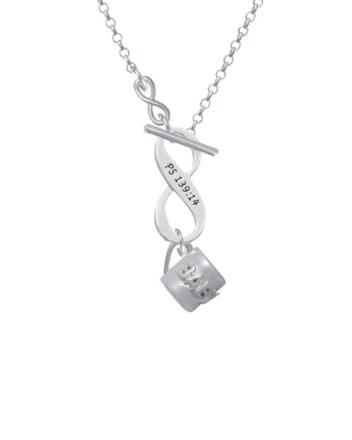 Baby Cup with Crystal To Infinity Psalm 139:14 Toggle Necklace