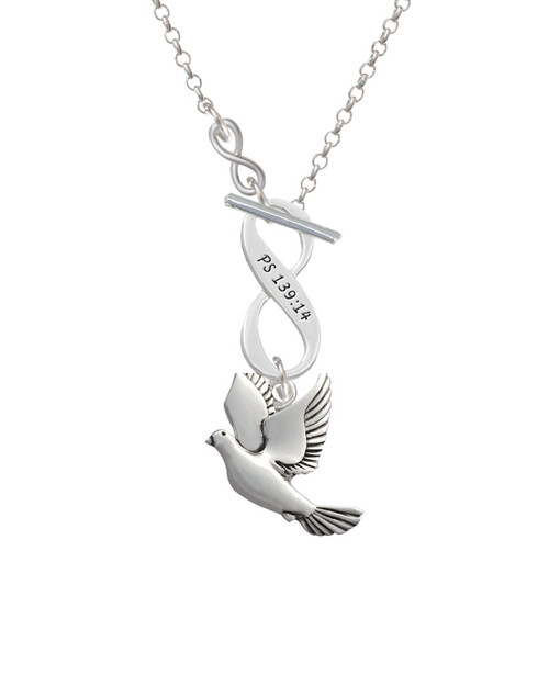 Dove To Infinity Psalm 139:14 Toggle Necklace