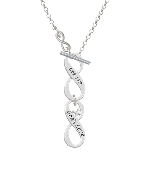 God's Love Infinity Sign To Infinity 1 Corinthians 13:4 Toggle Necklace