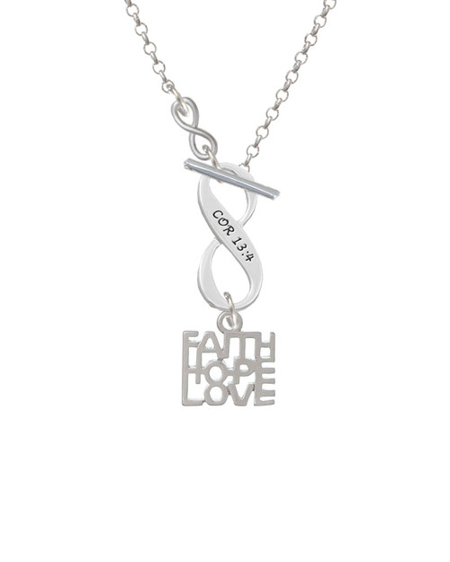 Faith Hope Love To Infinity 1 Corinthians 13:4 Toggle Necklace