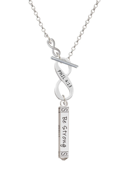 Be Strong and Courageous Bar To Infinity Philippians 4:13 Toggle Necklace