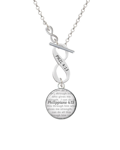 Domed Philippians 4:13 To Infinity Philippians 4:13 Toggle Necklace