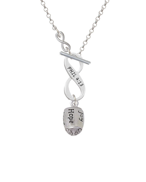 Love, Faith, Pray, Peace, Joy, Hope Spinner To Infinity Philippians 4:13 Toggle Necklace
