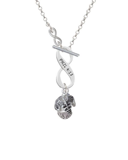 Nursing Medley - Nurse Hat, Chart, Caduceus Spinner To Infinity Philippians 4:13 Toggle Necklace