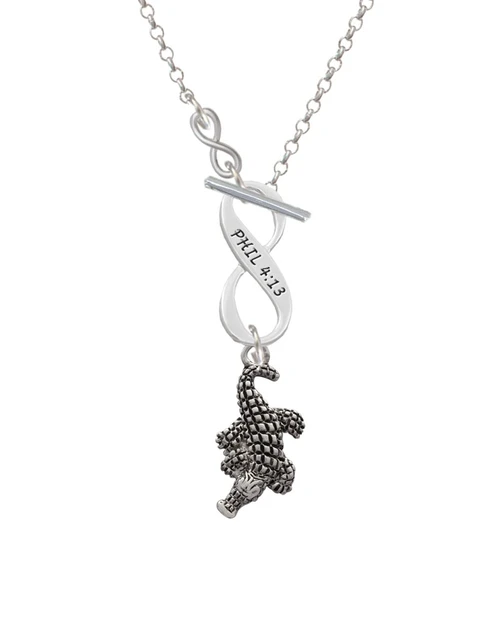 Alligator To Infinity Philippians 4:13 Toggle Necklace