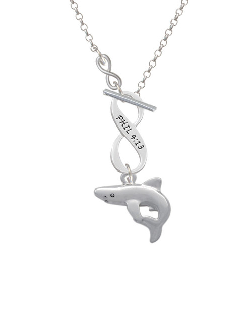 Shark To Infinity Philippians 4:13 Toggle Necklace