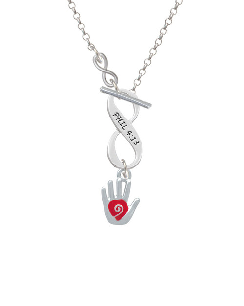 Healing Hand To Infinity Philippians 4:13 Toggle Necklace