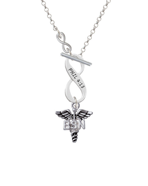 Caduceus - BSN To Infinity Philippians 4:13 Toggle Necklace