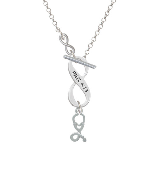 Stethoscope To Infinity Philippians 4:13 Toggle Necklace